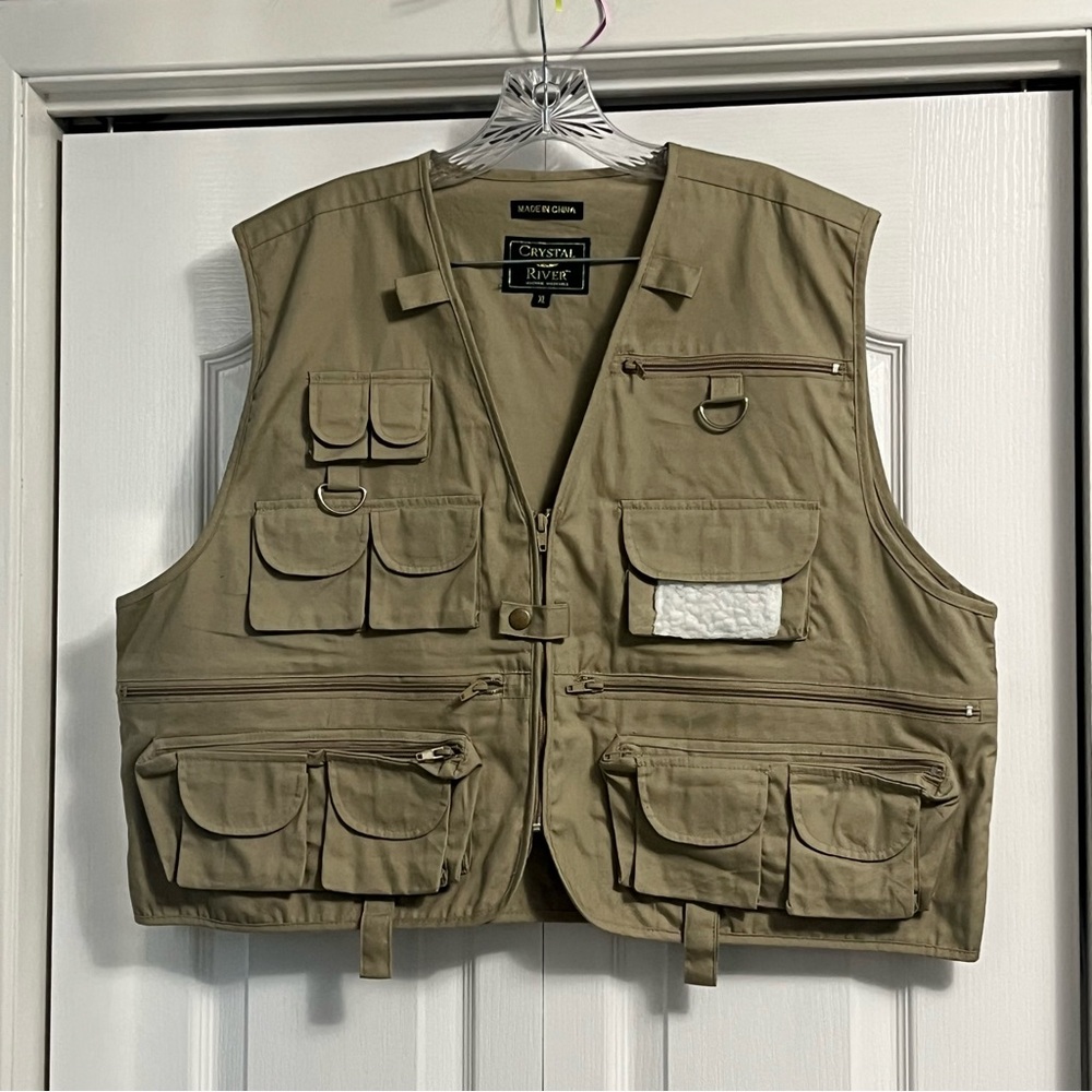 CRYSTAL RIVER canvas Fishing Vest men’s size XL